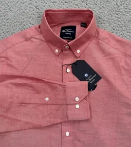 Ben Sherman Tailored Slim Fit Shirt Men's Small 14-14.5 / 32-33 Red Business NEW - Picture 1 of 9