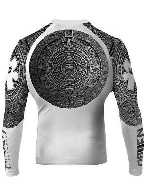 Raven Fightwear Men's Aztec Ranked Rash Guard MMA BJJ White  - Image 1 of 3