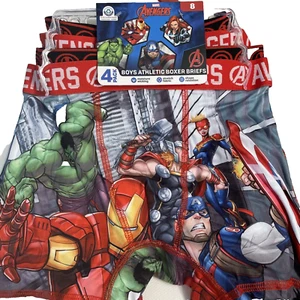 Boxer Briefs Avengers Athletic Boys Size 8 Moisture Wicking Stretch 4 Pack - Picture 1 of 9