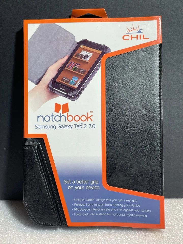 CHIL Notchbook Leather Folio for Samsung Galaxy Tab 2 7.0 - Black - Image 1 of 3