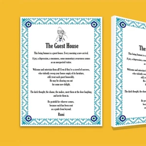 La Poesia della Guest House di Rumi, stampa su tela incorniciata, pronta da appendere decorazione parete - Foto 1 di 5