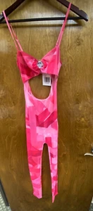 Women NWT "Farai London" hot pink/red open sides/back jumpsuit. Size SM - Picture 1 of 2