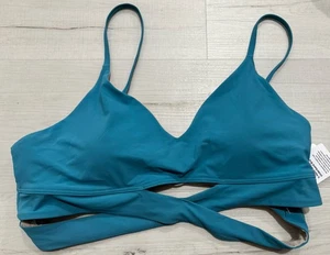 Sujetador Lululemon Cuello en V Crossover Underband Verde azulado Talla 12 Nuevo con Etiquetas - Imagen 1 de 4