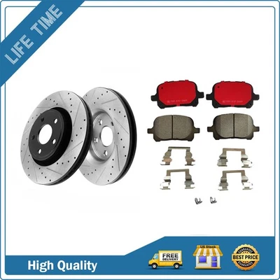 For Toyota Avalon Solara Brakes Pads Kit Front Drilled Brake Rotors Ceramic Pads - Image 1 of 4