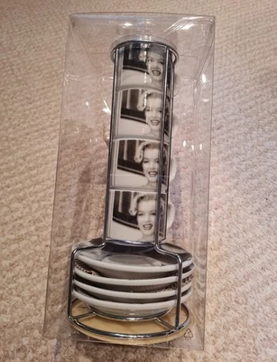 Marilyn Monroe - 4 Cappuccino Tassen mit Untertassen in Geschenkbox !NEU! - Bild 1 von 3