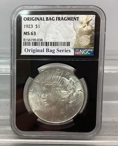 1923 Peace Silber Dollar - NGC - MS 63 - Original Tütenfragment - Bild 1 von 4