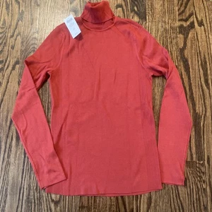 NWT Chico's Size 0 Burnt Orange Darcy Rib Turtleneck Sweater $59 - Picture 1 of 6