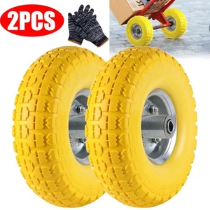 2PCS 10" Puncture Burst Proof Solid Rubber Sack Truck Trolley Wheel Spare Tyres - Picture 1 of 17