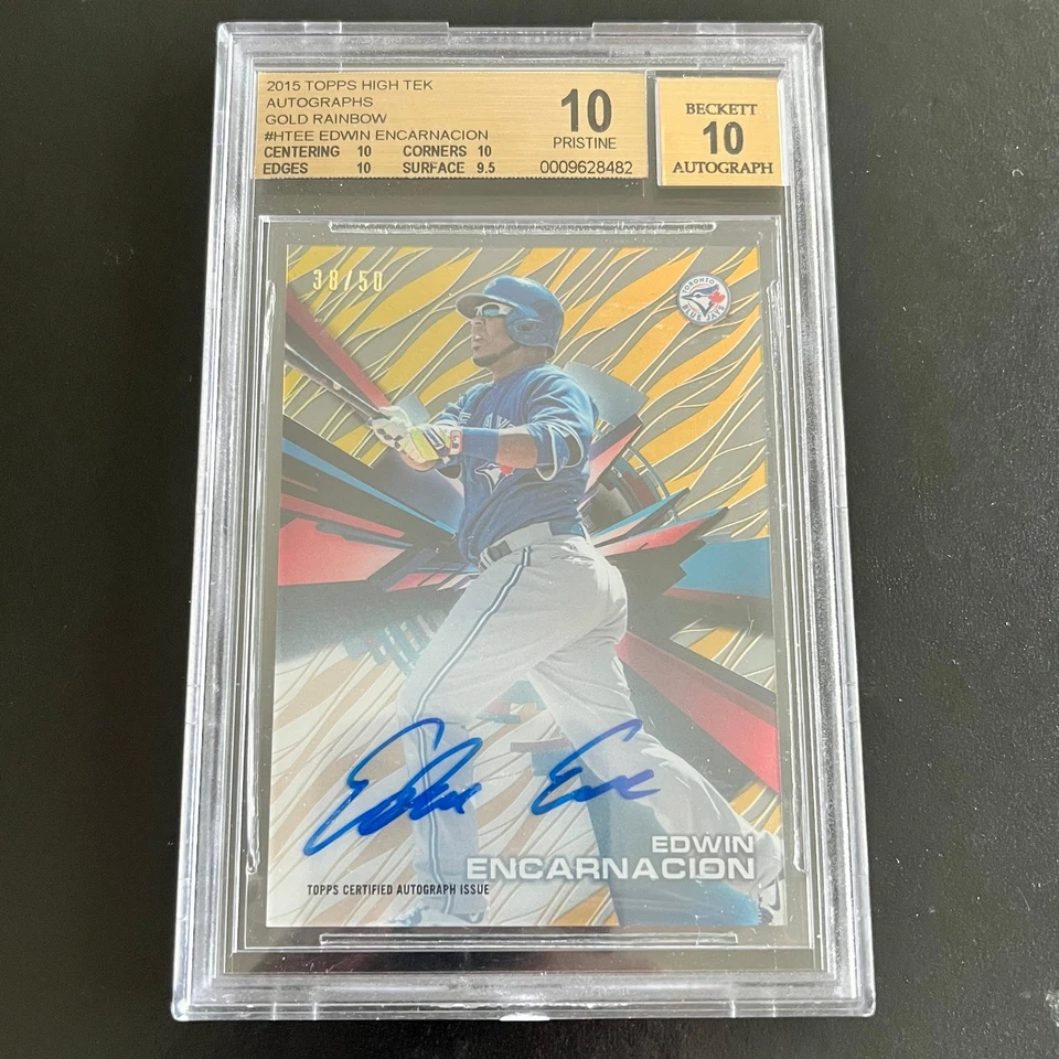 2015 Topps High Tek Auto Gold Rainbow Edwin Encarnacion /50 BGS 10 PRISTINE - Image 1 of 2