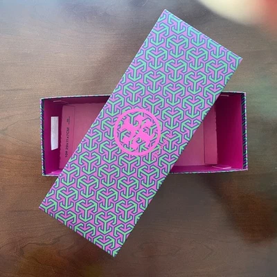 Tory Burch Empty Box 11.5 x 3 x 4 Inches Magenta Pink Green Sandal Shoe Storage - Изображение 1 из 4