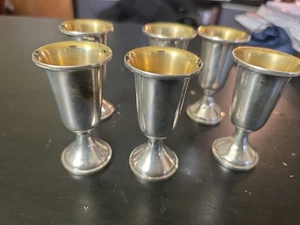Set Of 6 Vintage Web Sterling Tableware Cordial Gobles 150grams - Bild 1 von 8