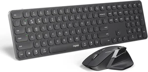 RAPOO 9560M Wireless Keyboard Mouse Combo, E9550L 110-Key Ultra-Thin Keyboard an - Picture 1 of 9