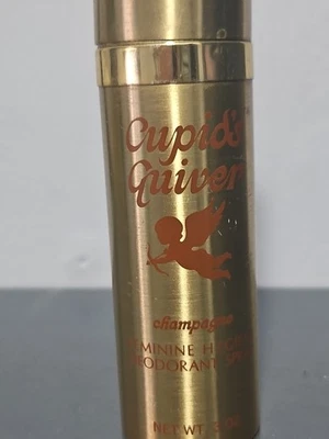 1970's Empty can CUPIDS QUIIVER champagne feminine  hygiene deodorant spray3OZ - Image 1 of 4