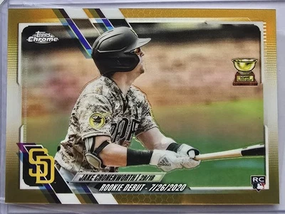 2021 Topps Chrome Jake Cronenworth Gold 23/50 RC #USC25 - Image 1 of 3