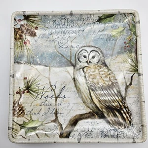 Certified International Winter Lodge Owl Salad Dessert Plate Susan Winget 8.5" - Picture 1 of 7