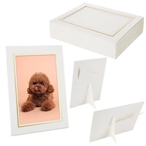 50 Stück 5x7 Zoll Papier Bilderrahmen, Weiß Karton Fotorahmen mit Staffelei... - Bild 1 von 7