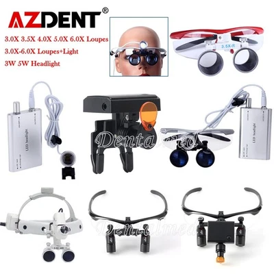 Lupas binoculares diadema médica quirúrgica dental AZ / luz de cabeza LED Foto 1 de 4