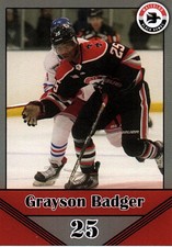 2022-23 Waterloo Black Hawks Hockey Grayson Badger Trading Card Blackhawks USHL