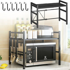 Kitchen Corner Shelf Expandable Microwave Oven Rack Stand Storage Holder 2Tier