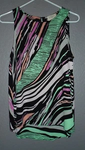 Everly High Low Multi-color Sleeveless Tank Geo Stripe Size Medium  EUC!  - Picture 1 of 10
