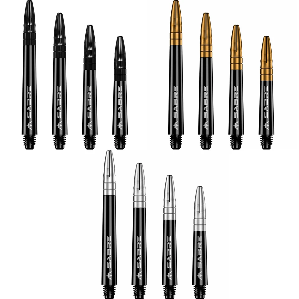MISSION Dart Shafts Schäfte Poly Sabre 2BA mit Alu Längen 36 40 49 mm Soft Steel