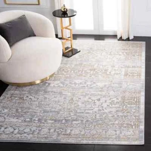 Transitional Traditional Gray Gold Polyester Area Rug **FREE SHIPPING** - Picture 1 of 11