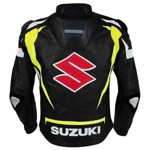 Suzuki GSXR Motorbike Jacket Motorcycle Sports Racing Cowhide Leather Jacket - Picture 1 of 4