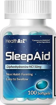Sleep Aid, Diphenhydramine Hcl 50mg, Softgels, Supports Deeper Restful Sleep... - Image 1 of 4
