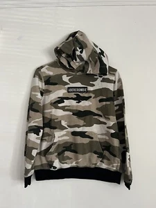 ABERCROMBIE Kids Hoodie Sweatshirt Size 13/14 Camo LOGO Pullover Boys Girls - Picture 1 of 4