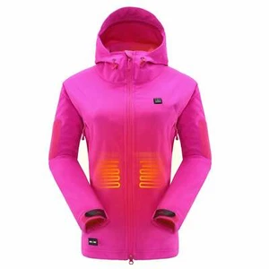 WOMEN'S SOFT SHELL HEATED JACKET - ROSE RED(NOT Include Battery) - Picture 1 of 5