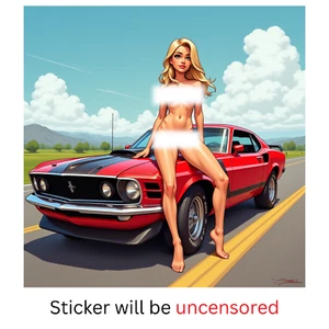 Vintage Pinup Girl Muscle Car Hot rod Sexy Girl Decal - 3 Pack - Picture 1 of 1