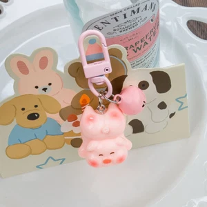 2Pcs Cute Cartoon Little Pig Pendant Keychain Creative Backpack Decoration Gifts - Picture 1 of 15