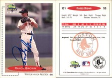 Randy Brown Signed 1991 Classic Best #131 Card Winter Haven Red Sox Auto AU