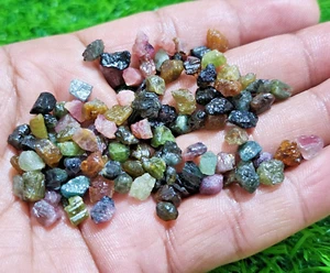 Jewelry For Use Rare A+ 131 Crt  Multi Tourmaline Raw Size 6-7 MM Loose Gemstone - Picture 1 of 10