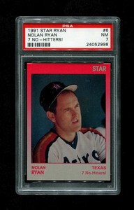 1991 NOLAN RYAN STAR #6 7 NO HITTERS! PSA 7