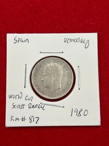 1980 SPAIN 5 PESETAS COIN | COPA MUNDIAL | HISTORIA DE FUTBOL | SOCCER HISTORY - Picture 1 of 3