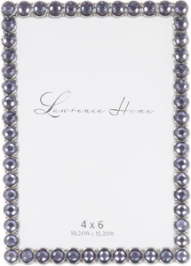 Lawrence Frames 4x6 Silver Metal Sparkle Frame - Midnight Blue - Picture 1 of 5