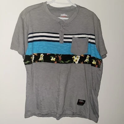 Camiseta No Fear Henley 3 Botones Para Hombre Talla XL Extra Grande Gris Bolsillo Foto 1 de 4