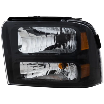 Se adapta a 05-07 FD SUPER DUTY COMBINACIÓN CONJUNTO DE FAROS HALÓGENOS CON BISEL NEGRO 05 FD L Foto 1 de 4