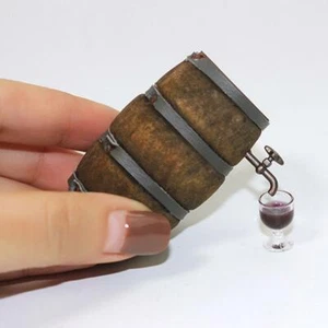 1:12 Sacle casa de muñecas barril de vino miniatura barril de cerveza barril de fiesta muebles