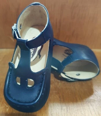 Balducci Occhio di bue blu in Pelle da Bambino fondo cuoio con antiscivolo nuove - Immagine 1 di 3