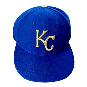 New Era Kansas City Royals 59FIFTY Low Profile Fitted Baseball Hat Blue 7 5/8 - Picture 1 of 9