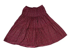 Vintage Tantrums Maxi Skirt Size 16 Broomstick Boho Peasant Paisley Red Romantic - Picture 1 of 6