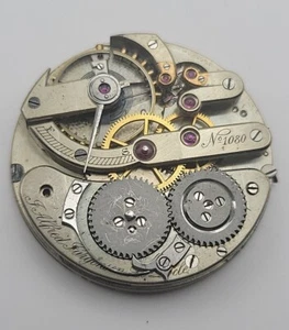 Antique J Alfred Jurgensen Pocket Watch Movement Wolf Tooth 34.5mm High Grade - Picture 1 of 9