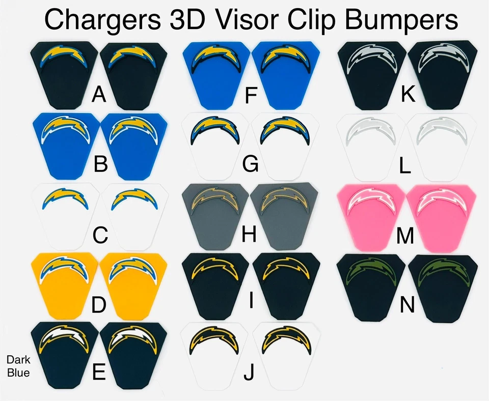 Chargers 3D Visor Clip Bumpers For Under Armor Style Clips(Clips Not Included) - Image 1 of 1