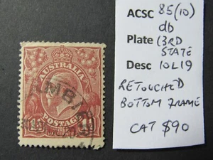 AUSTRALIA GV Head 1.5d Brown. Single Wmk. ACSC plated variety 85(10)db 10L19 - Picture 1 of 1