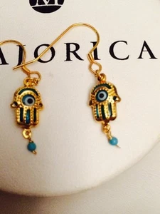 Bundle 2 Handmade Evil Eye Hamsa Earrings - Picture 1 of 12