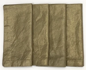 Pottery Barn Linen Cotton Metallic Gold Napkins 20" x 20" - Set of 4 - Picture 1 of 4