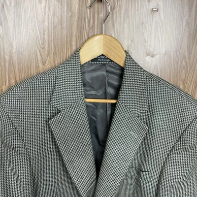 Andrew Fezza Sport Coat Mens 44R Green Multicolor Microcheck Textured Wool - Image 1 of 4