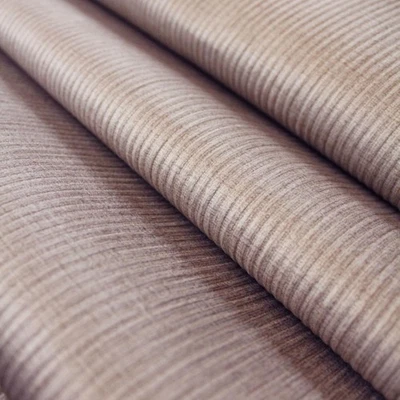 Velvet Upholstery Fabric Sandford Mocha Brown Slubbed Velour By The Metre - Image 1 of 4